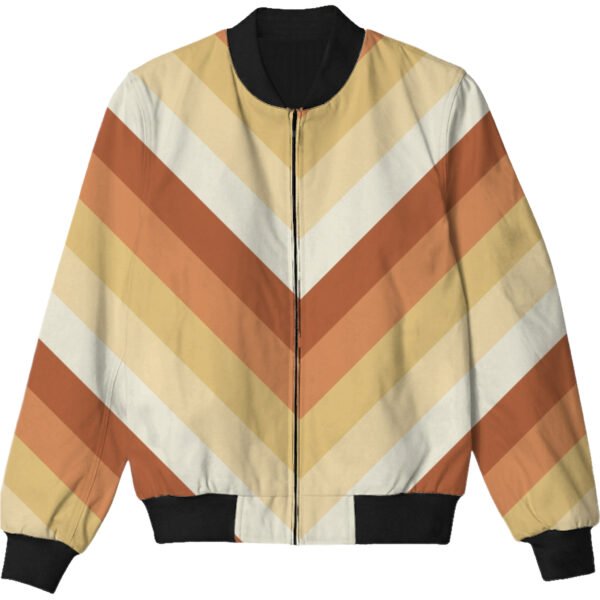 Golden Honey Chevron Kids Bomber Jacket - Image 3