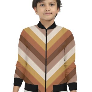 Golden Wheat Chevron Kids Bomber Jacket