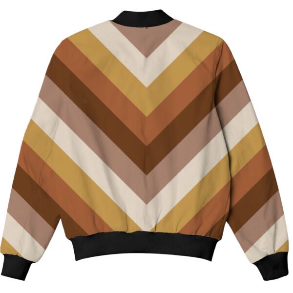 Golden Wheat Chevron Kids Bomber Jacket - Image 2