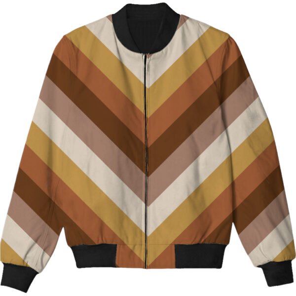 Golden Wheat Chevron Kids Bomber Jacket - Image 3