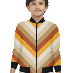 Honey Oak Chevron Kids Bomber Jacket
