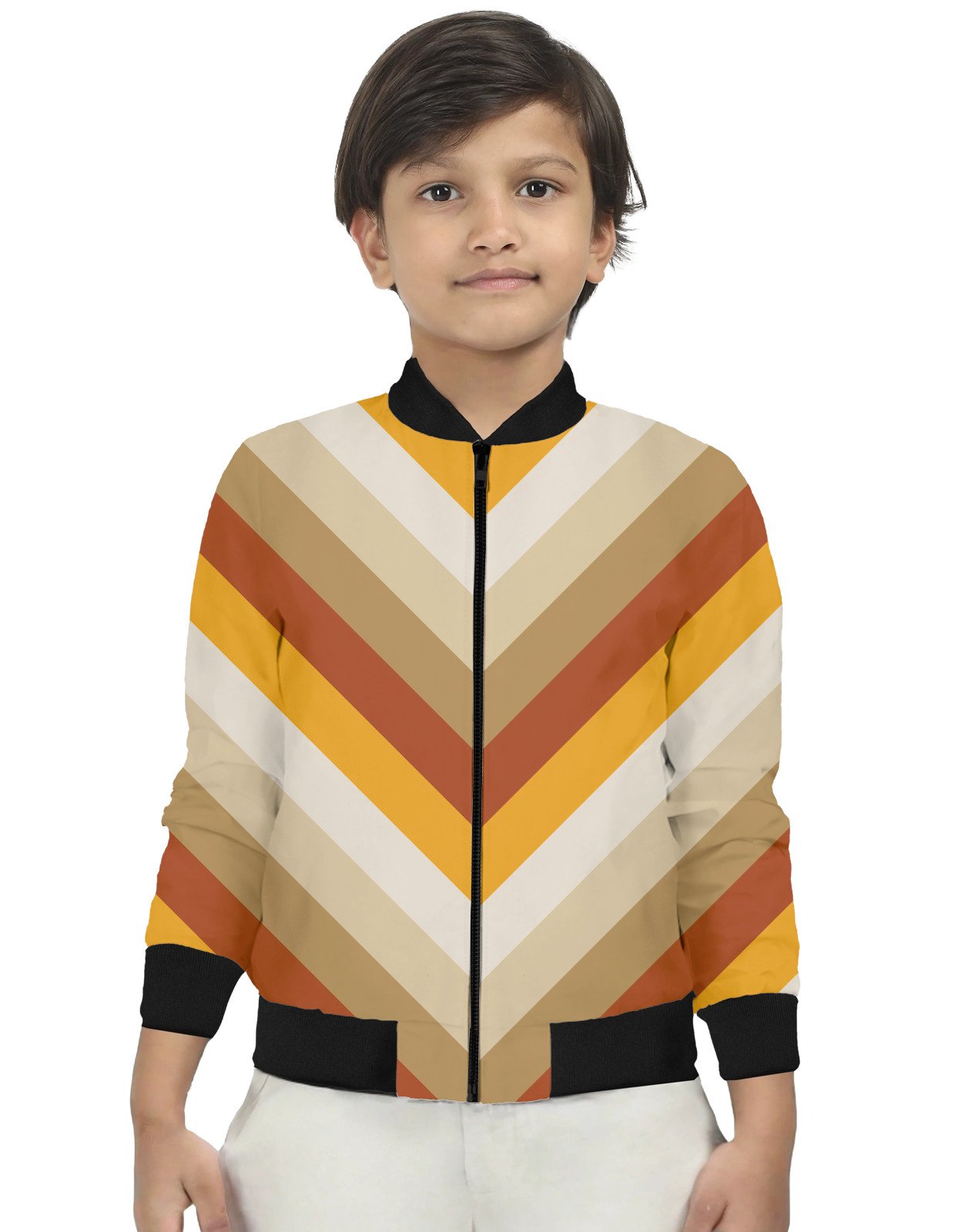 Honey Oak Chevron Kids Bomber Jacket