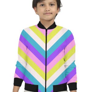 Lolli Pop Waves Chevron Kids Bomber Jacket