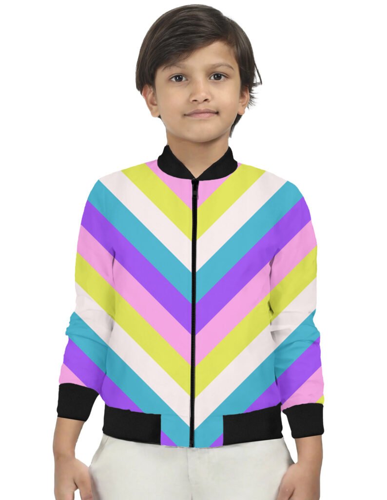 Lolli Pop Waves Chevron Kids Bomber Jacket