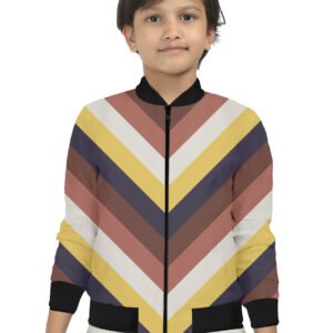 Midnight Grape Chevron Kids Bomber Jacket