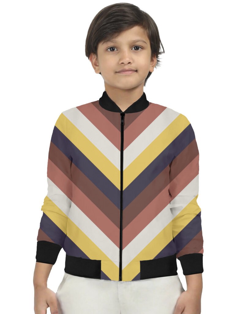 Midnight Grape Chevron Kids Bomber Jacket