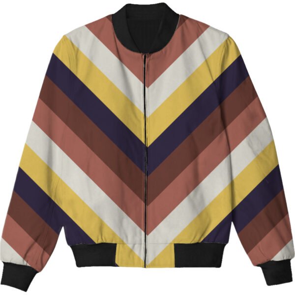 Midnight Grape Chevron Kids Bomber Jacket - Image 3