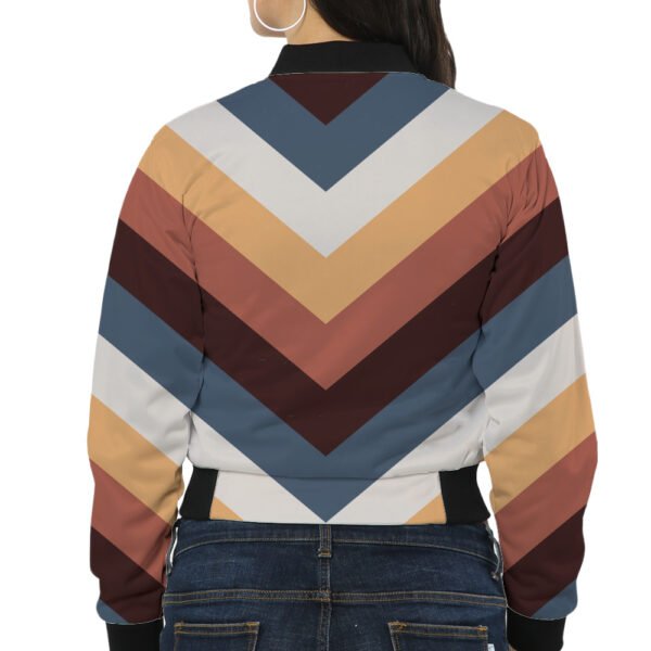 Midnight Voyage Chevron Women Bomber Jacket - Image 2