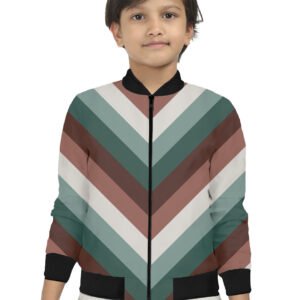 Misty Pine Chevron Kids Bomber Jacket