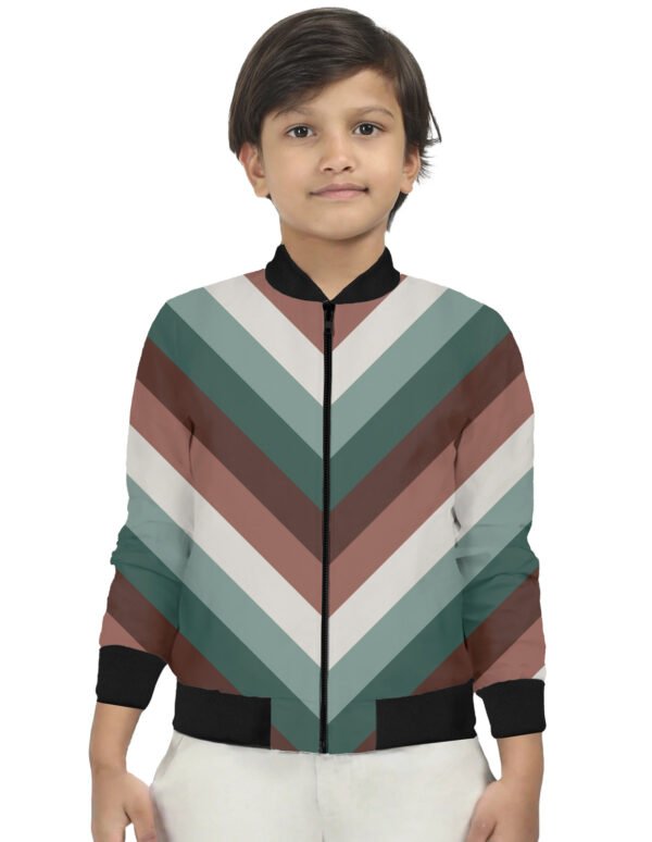 Misty Pine Chevron Kids Bomber Jacket