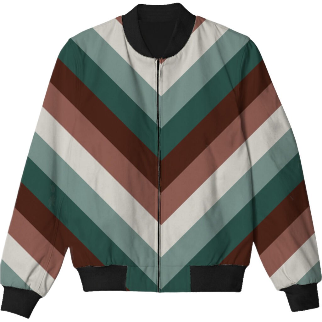 Misty Pine Chevron Kids Bomber Jacket