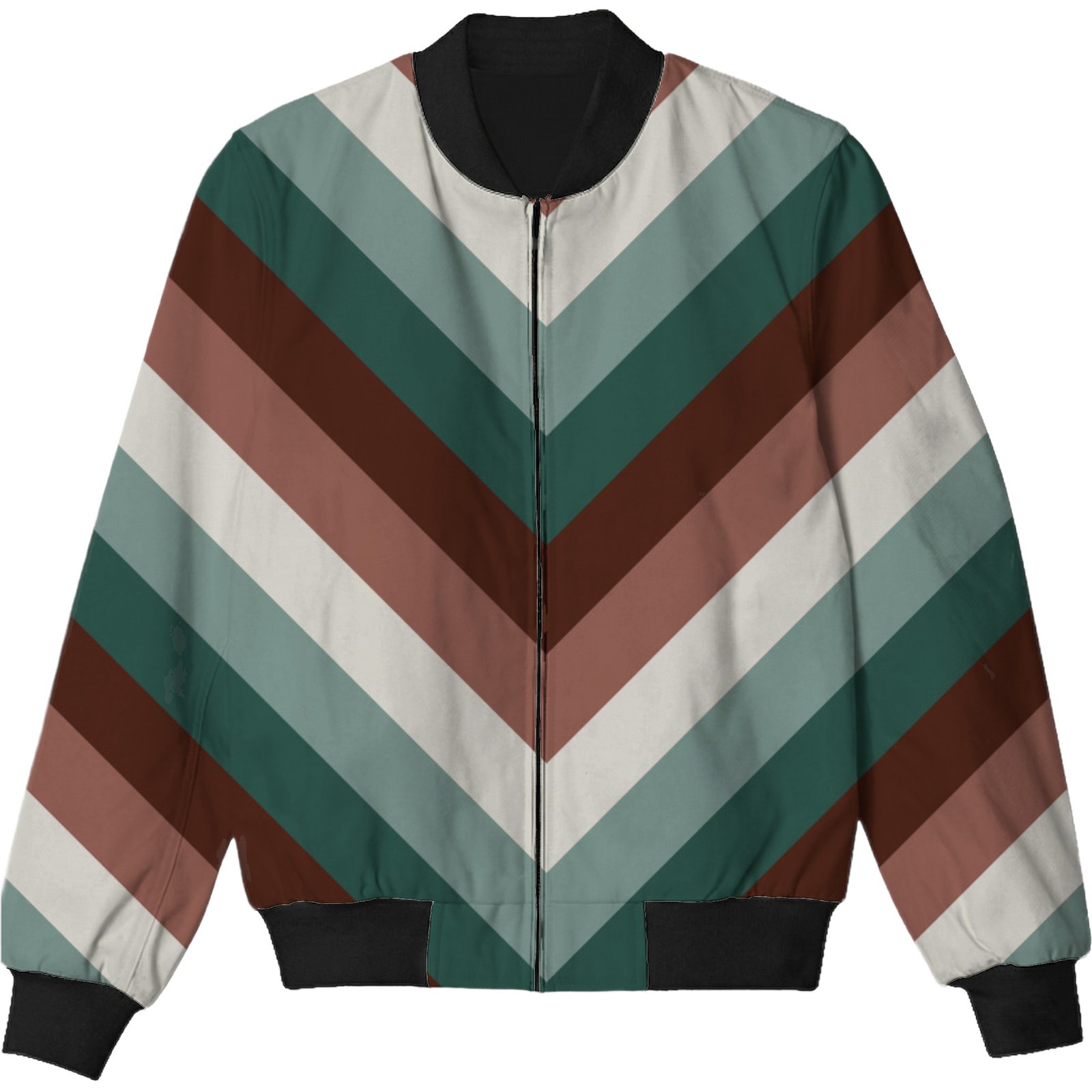 Misty Pine Chevron Kids Bomber Jacket - Image 3
