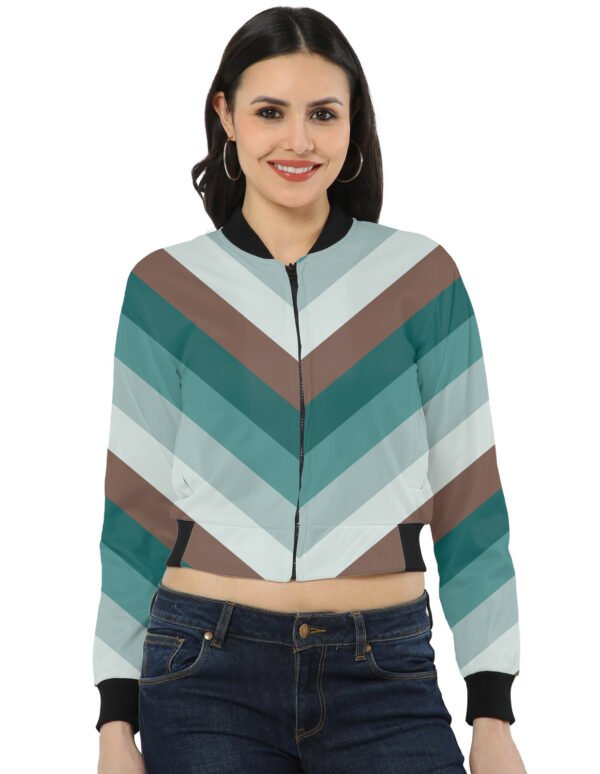 Mountain Lodge Chevron Women Bomber Jacket