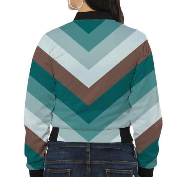 Mountain Lodge Chevron Women Bomber Jacket - Image 2