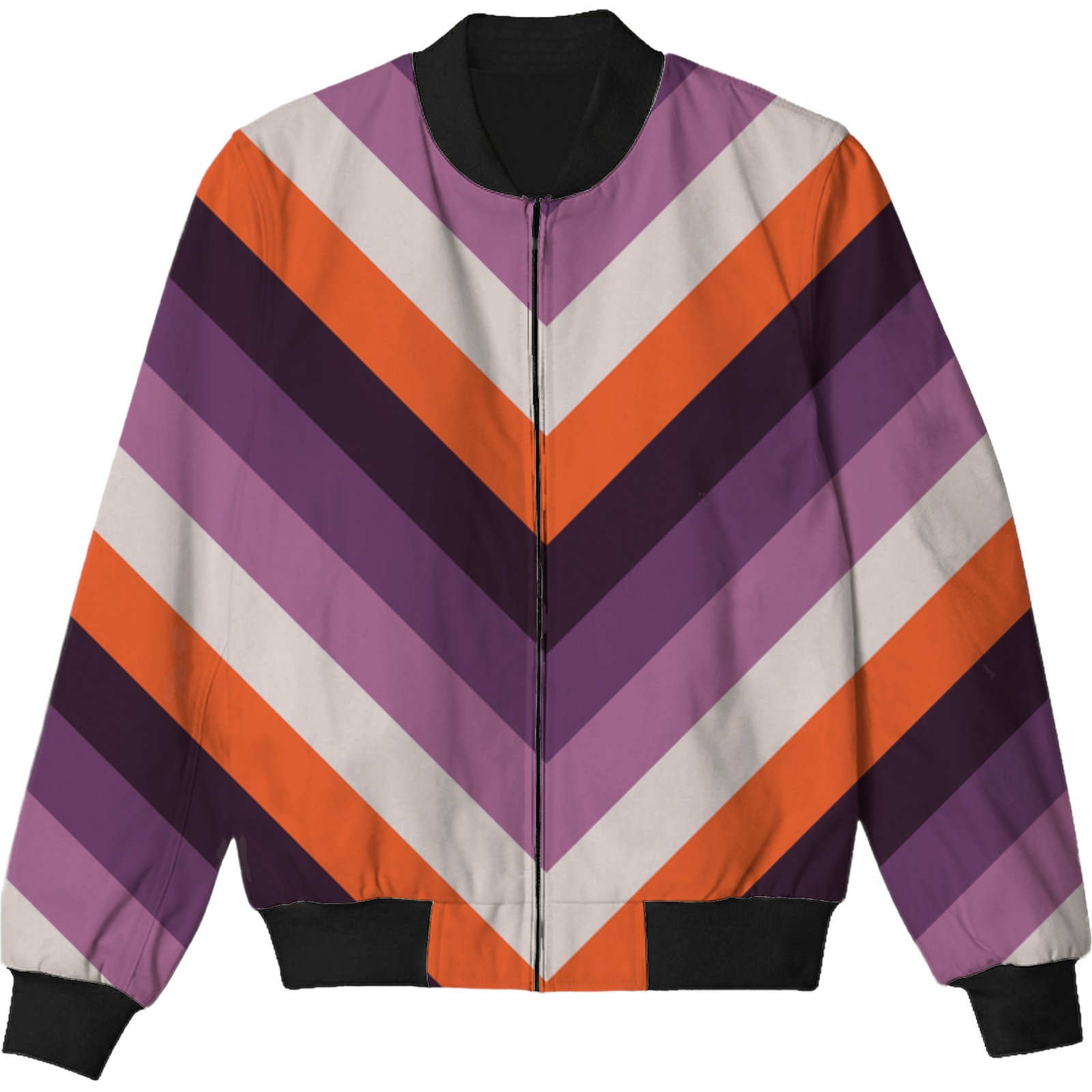Mulberry Night Chevron Kids Bomber Jacket - Image 3