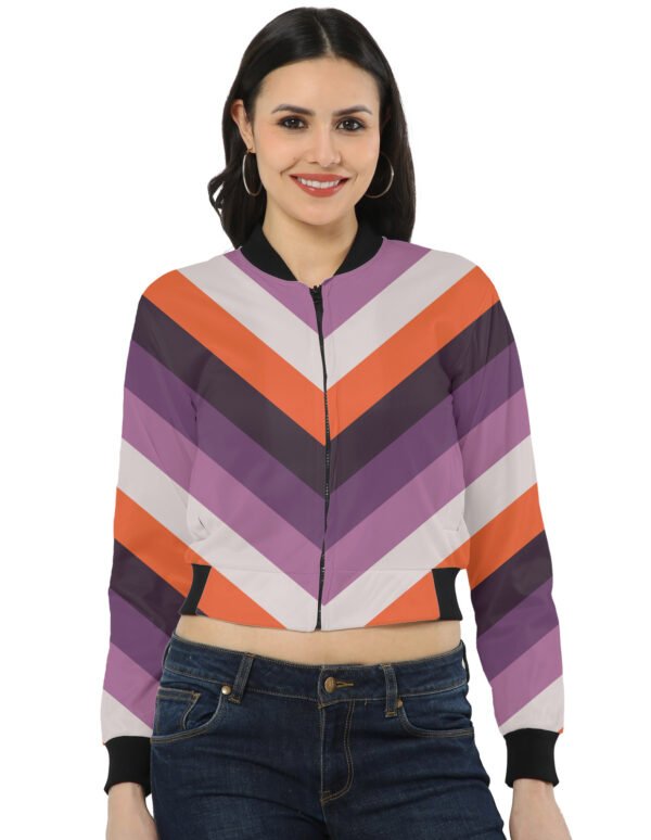 Mulberry Night Chevron Women Bomber Jacket