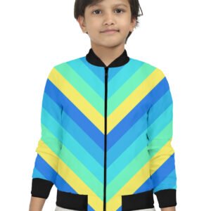 Neon Surf Chevron Kids Bomber Jacket