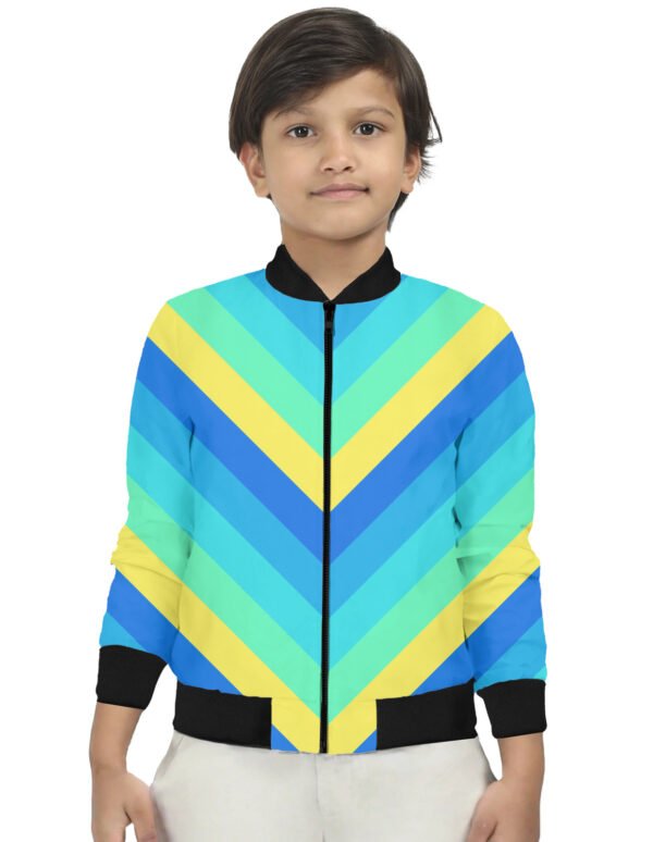 Neon Surf Chevron Kids Bomber Jacket