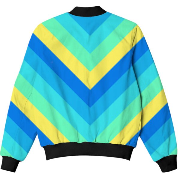 Neon Surf Chevron Kids Bomber Jacket - Image 2