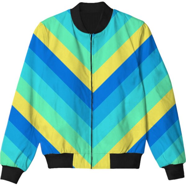 Neon Surf Chevron Kids Bomber Jacket - Image 3