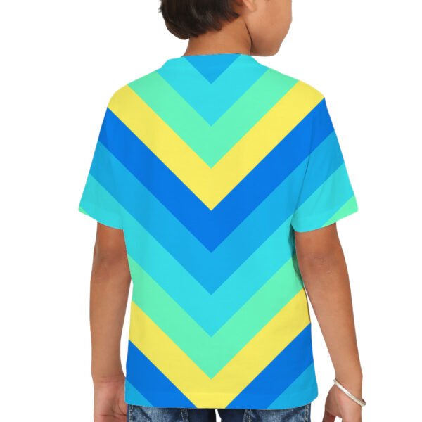 Neon Surf Chevron Kids T-Shirt - Image 2