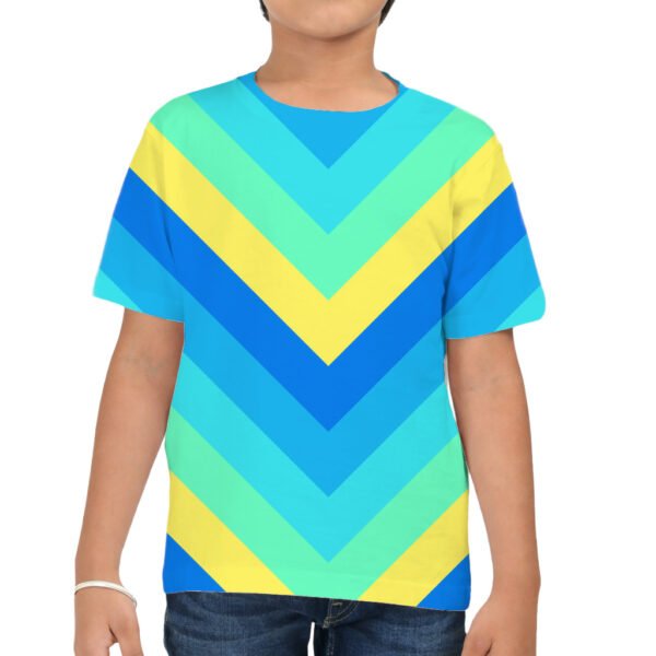 Neon Surf Chevron Kids T-Shirt - Image 3