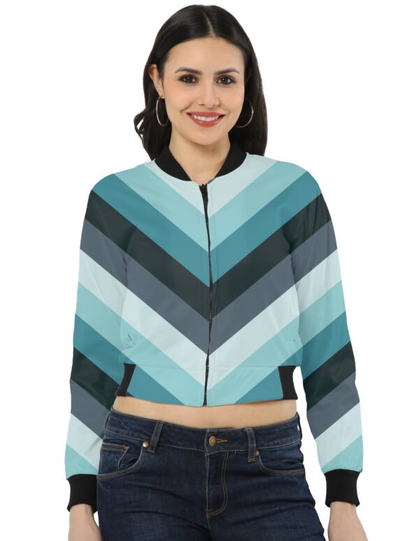 Northern Calm Chevron Women Bomber Jacket