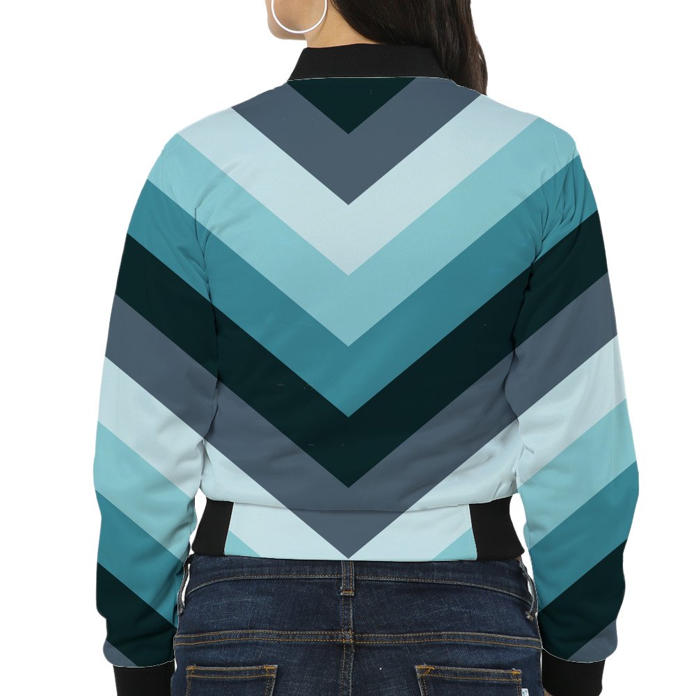 Northern Calm Chevron Women Bomber Jacket - Image 2