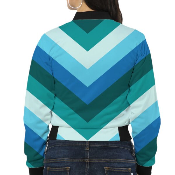 Ocean Drift Chevron Women Bomber Jacket - Image 2