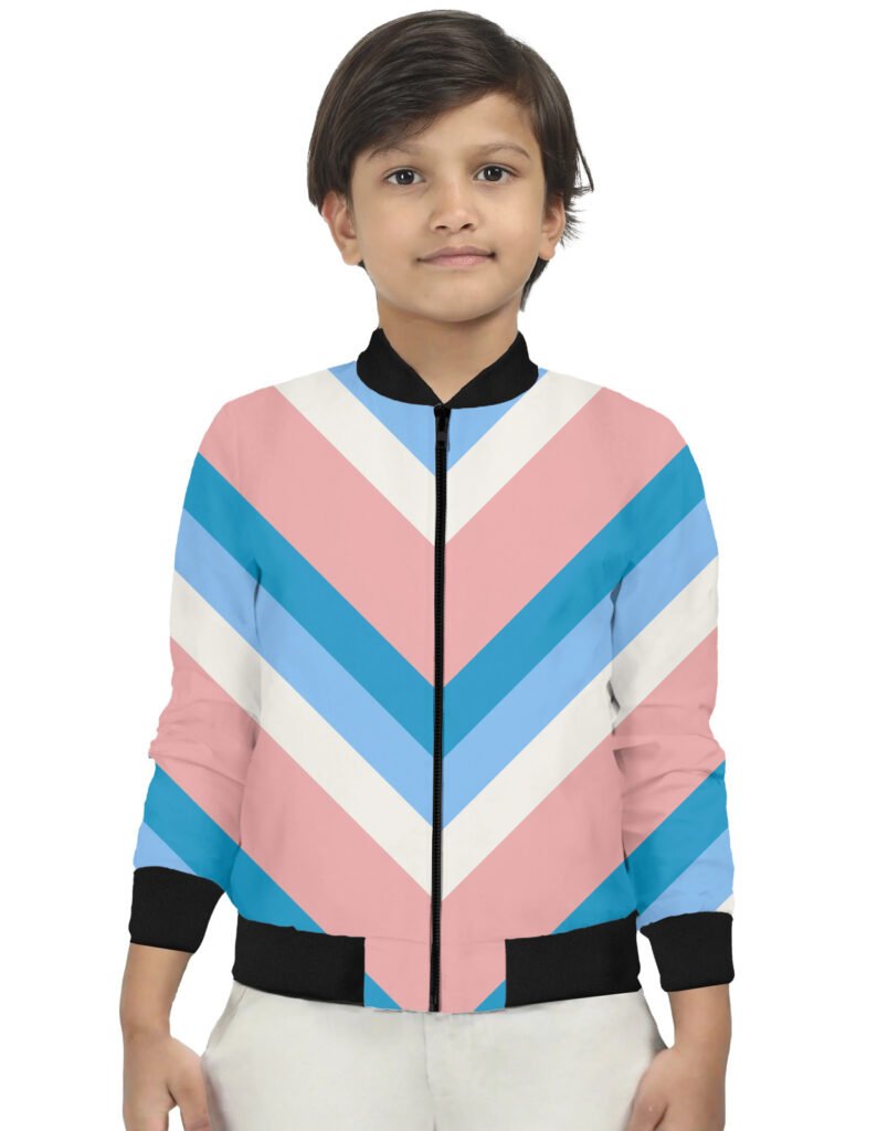 Ocean Kiss Chevron Kids Bomber Jacket