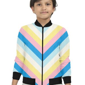 Pastel Pops Chevron Kids Bomber Jacket