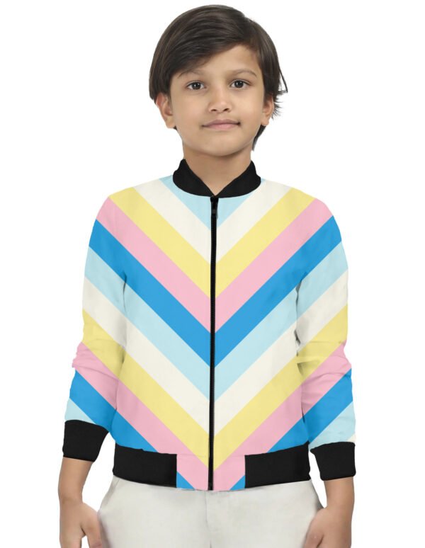 Pastel Pops Chevron Kids Bomber Jacket