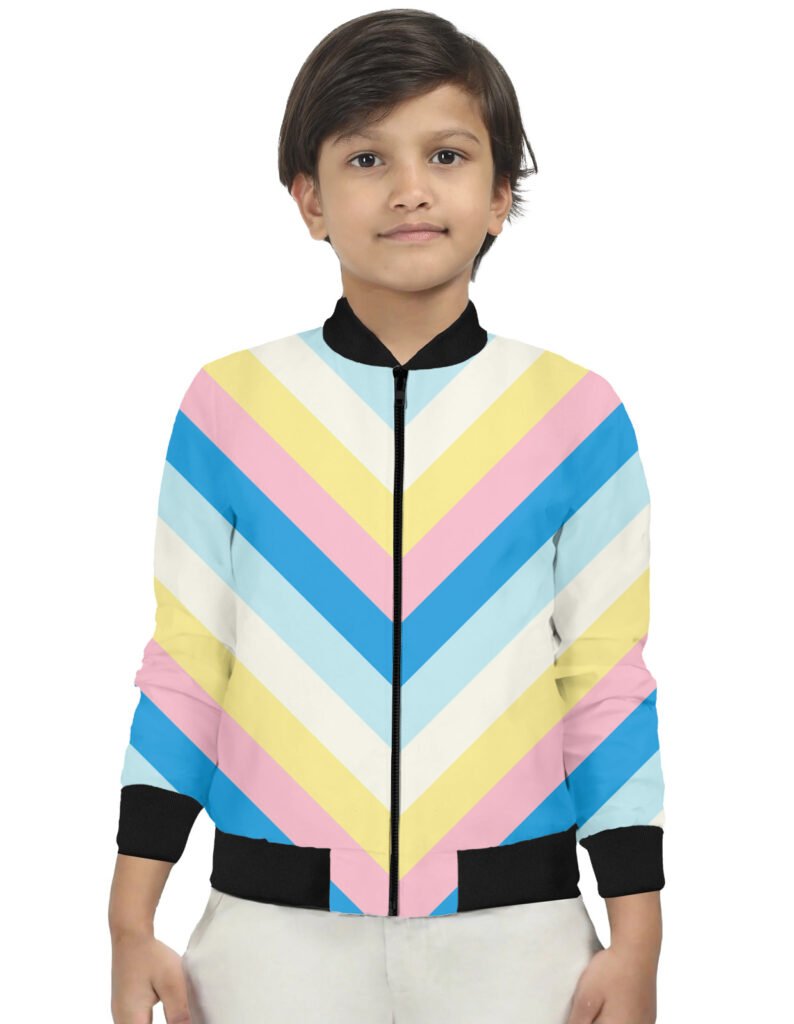 Pastel Pops Chevron Kids Bomber Jacket