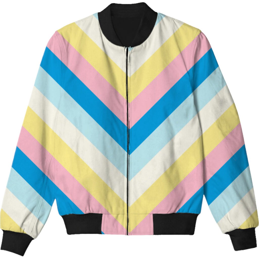 Pastel Pops Chevron Kids Bomber Jacket