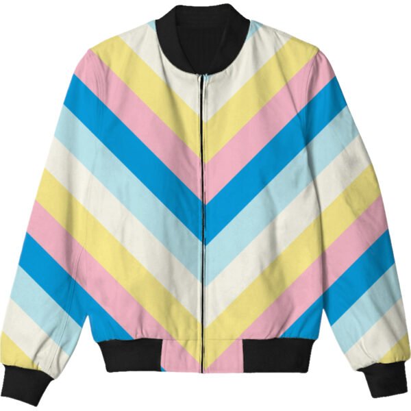 Pastel Pops Chevron Kids Bomber Jacket - Image 3