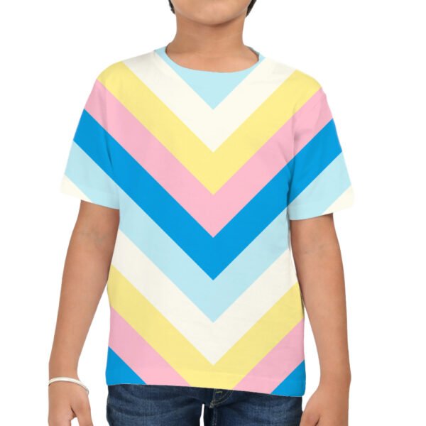 Pastel Pops Chevron Kids T-Shirt - Image 3