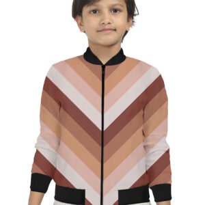 Peach Dust Chevron Kids Bomber Jacket
