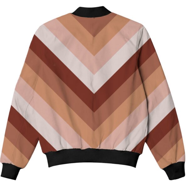 Peach Dust Chevron Kids Bomber Jacket - Image 2