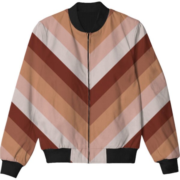 Peach Dust Chevron Kids Bomber Jacket - Image 3