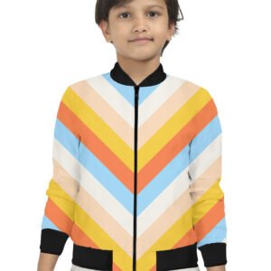 Peach Lemonade Chevron Kids Bomber Jacket