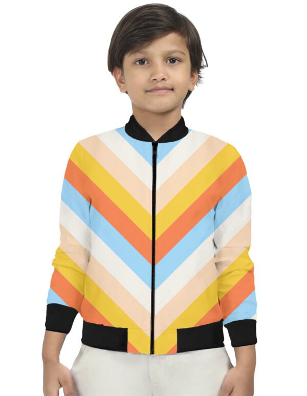 Peach Lemonade Chevron Kids Bomber Jacket
