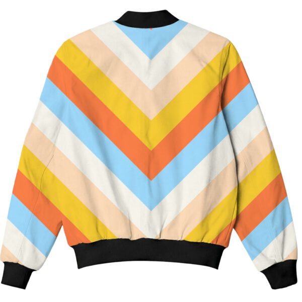 Peach Lemonade Chevron Kids Bomber Jacket - Image 2