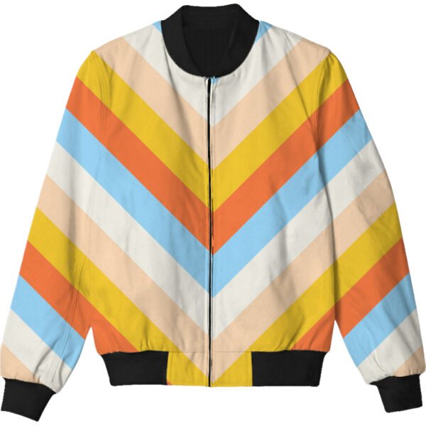 Peach Lemonade Chevron Kids Bomber Jacket - Image 3