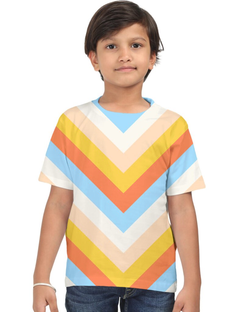 Peach Lemonade Chevron Kids T-Shirt