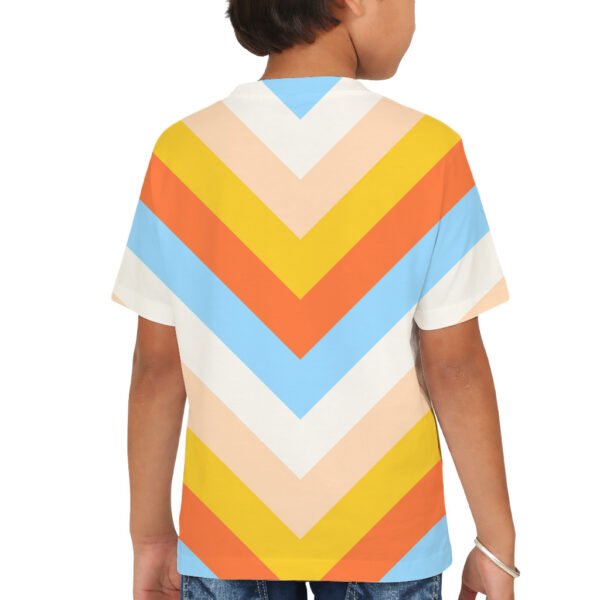 Peach Lemonade Chevron Kids T-Shirt - Image 2