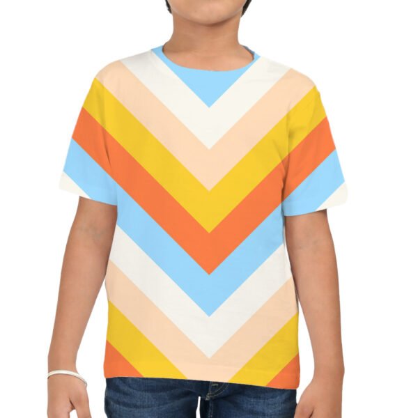 Peach Lemonade Chevron Kids T-Shirt - Image 3