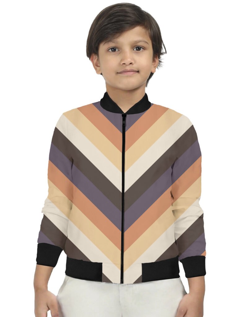 Plum Ash Chevron Kids Bomber Jacket