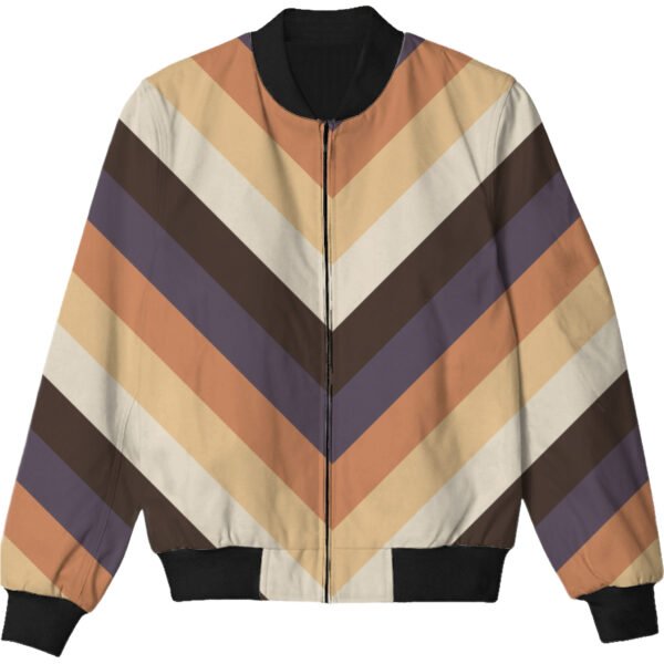 Plum Ash Chevron Kids Bomber Jacket - Image 3