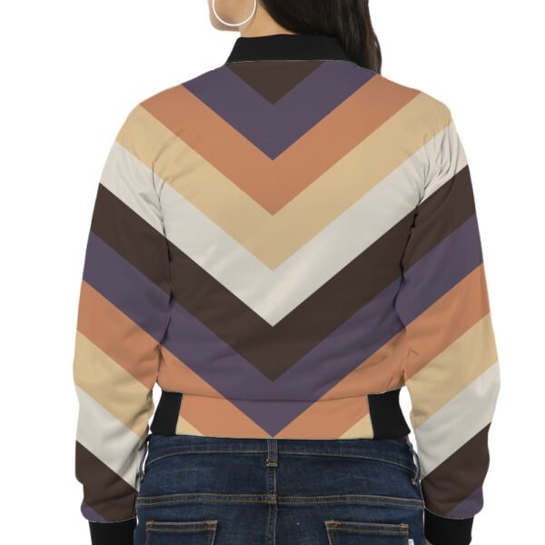 Plum Ash Chevron Women Bomber Jacket - Image 2