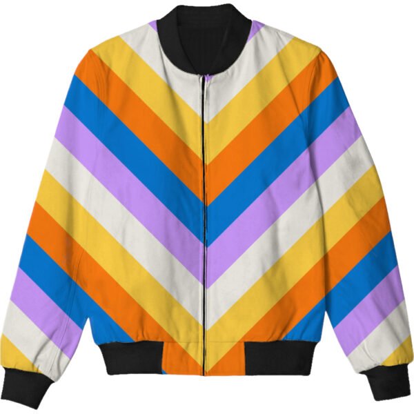 Poolside Candy Chevron Kids Bomber Jacket - Image 3
